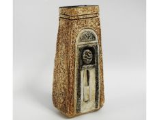 A Troika pottery coffin vase, 7in tall, indistinct