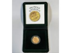 A cased 1980 Royal Mint full gold sovereign proof