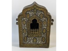 A 19thC. Tibetan Gau amulet box of brass & white metal