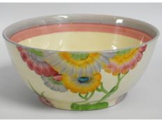 A Clarice Cliff Bizarre Viscaria bowl, 6.875in wid