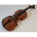 A German violin, stamped Lowendall's Grand Concert