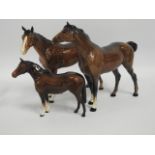 Three Beswick horses, tallest 8.25in