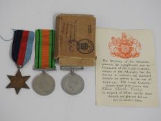 A posthumously awarded WW2 medal set awarded to Wi