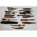 A selection of mixed daggers & knives, some faults