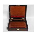 A small cased rosewood writing slope with mother o