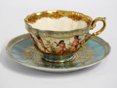A Dresden porcelain cabinet cup & saucer by Richar
