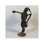 An antique tribal art figure Nigerian warrior dug