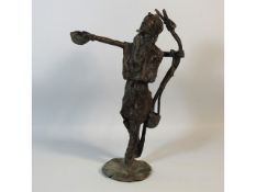 An antique tribal art figure Nigerian warrior dug