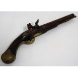 An 18thC. British Navy Tower flintlock pistol, 19.