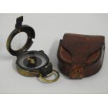 A WW1 Verner's patent E. Koehn Swiss, Geneve no.60512 compass & leather case