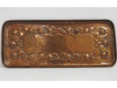 A large Newlyn arts & crafts copper tray with repo