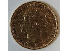 A Victorian 1886 young head St. George full gold s