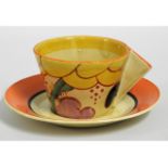 A Clarice Cliff Bizarre Summer House conical cup &
