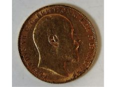 A George V 1908 full gold sovereign