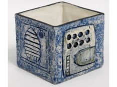 A Troika pottery cube vase by Tina Doubleday, 3.75