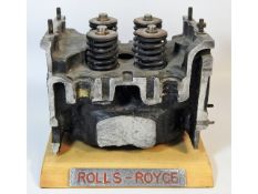 A mounted Rolls Royce Merlin cylinder head section