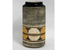 A Troika cylindrical vase by Sue Bloden, 8in tall