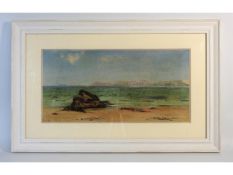 A late 19thC. oil on canvas depicting coastal seas