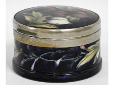 A Moorcroft pottery leaf & berry casket with hinge