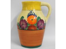A large Clarice Cliff Bizarre Gay Day jug, 11.75in