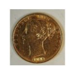 A Victorian 1864 shield back full gold sovereign,