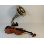 An antique German Tiebelophon DRGM violin with Cze