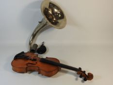 An antique German Tiebelophon DRGM violin with Cze