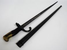 A French 1877 pattern bayonet, 26in long