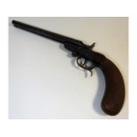 An antique Tuckaway double barrelled pistol, 13.5i