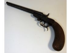 An antique Tuckaway double barrelled pistol, 13.5i