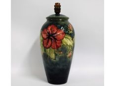 A large Moorcroft pottery lamp base with floral de