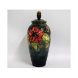 A large Moorcroft pottery lamp base with floral de