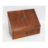 A mahogany stationary box, 13.5in wide