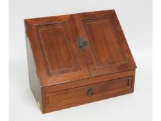 A mahogany stationary box, 13.5in wide