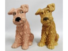 Two large Sylvac fireside terrier dogs 1380 patter