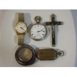 A Ham & Huddy, Liskeard, silver pocket watch twinn