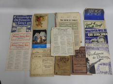 A quantity of ephemera & sheet music