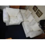 A DFS three seater upholstered sofa & matching cha