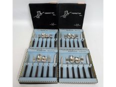 Four boxed retro stainless steel & teak cutlery se
