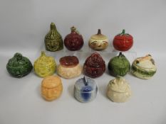 A collection of Sylvac vegetable pots, tallest 6.2