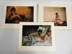 Three unframed William Russell Flint prints