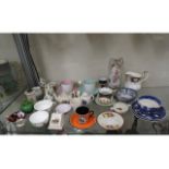 A quantity of mixed china items including crested