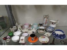 A quantity of mixed china items including crested