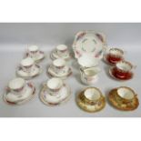 Twenty pieces of Tuscan Plant floral tea ware twin