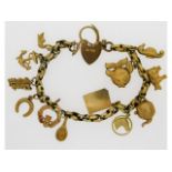 A 9ct gold charm bracelet, 24.3g