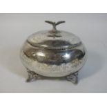 A 19thC. Austrian silver footed bowl & cover with