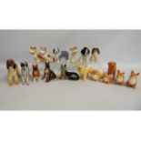 A collection of Sylvac dog models, tallest 7in, se