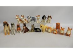 A collection of Sylvac dog models, tallest 7in, se
