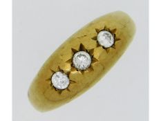 A 9ct gold Romany style ring set with paste stones, size U, 3.47