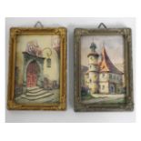 Two miniature German watercolours by W. Foerster,